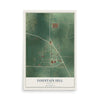 Map of Fountain Hill, Arkansas, 12 x 18 inch unframed archival matte print