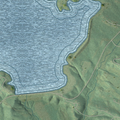 Close-up of the map of Fountain Lake, Arkansas print showing street and building detail