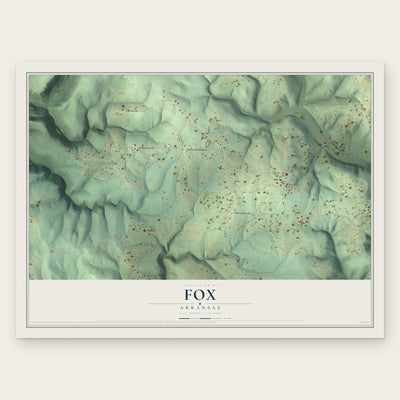 Fox, Arkansas map print, the full design