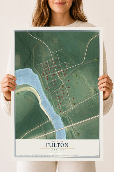 Map of Fulton, Arkansas, 18 x 24 inch unframed archival matte print