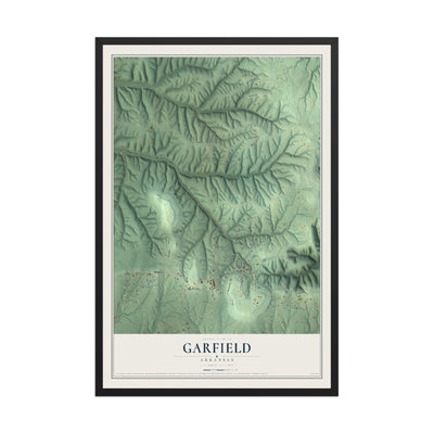 Map of Garfield, Arkansas, 12 x 18 inch print in a black wood frame