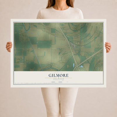 Map of Gilmore, Arkansas, 24 x 36 inch unframed archival matte print