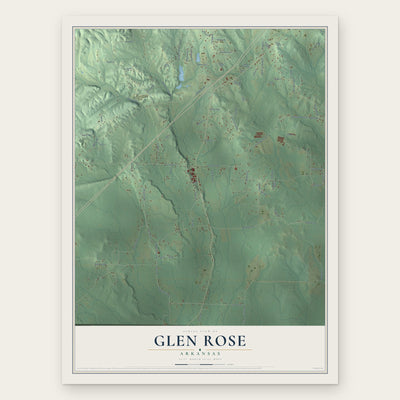 Glen Rose, Arkansas map print, the full design