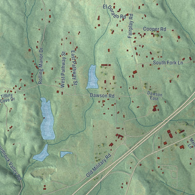 Close-up of the map of Glen Rose, Arkansas print showing street and building detail