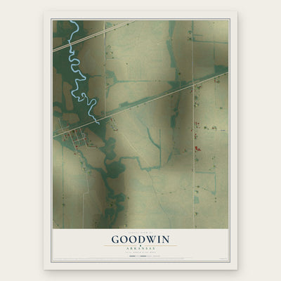 Goodwin, Arkansas map print, the full design
