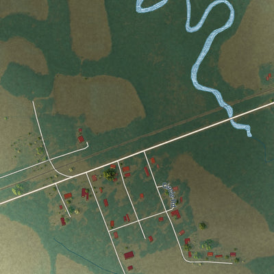 Close-up of the map of Goodwin, Arkansas print showing street and building detail