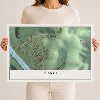 Map of Guion, Arkansas, 12 x 18 inch unframed archival matte print