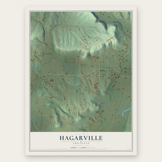 Hagarville, Arkansas map print, the full design