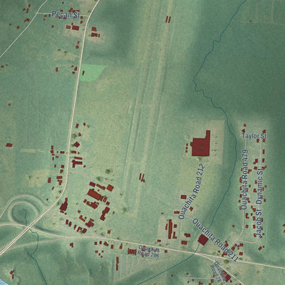 Close-up of the map of Harmony Grove, Arkansas print showing street and building detail