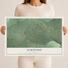 Map of Hartford, Arkansas, 12 x 18 inch unframed archival matte print