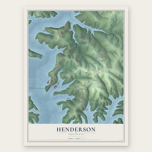 Henderson, Arkansas map print, the full design