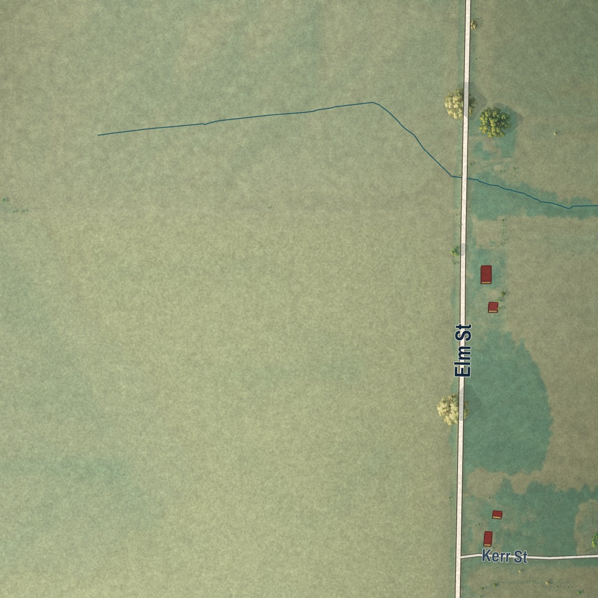Second close-up of the map of Holly Grove, Arkansas print showing more streets and buildings