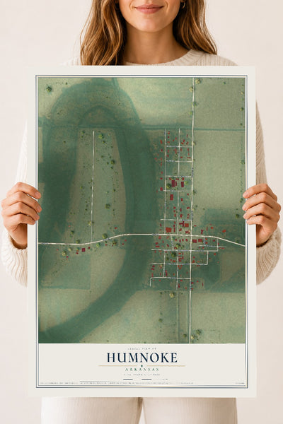 Map of Humnoke, Arkansas, 18 x 24 inch unframed archival matte print