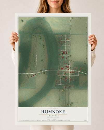 Map of Humnoke, Arkansas, 24 x 36 inch unframed archival matte print
