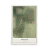 Map of Hunter, Arkansas, 12 x 18 inch unframed archival matte print