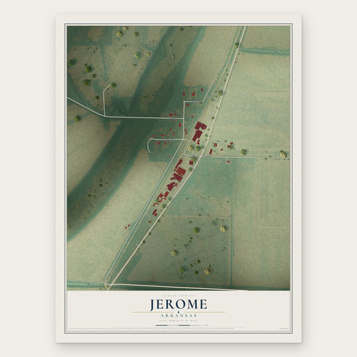 Jerome, Arkansas map print, the full design
