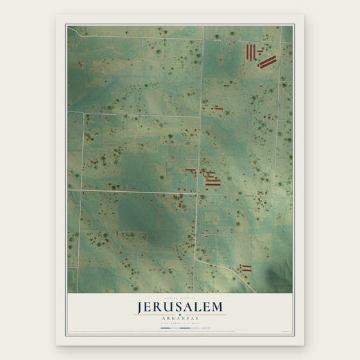 Jerusalem, Arkansas map print, the full design