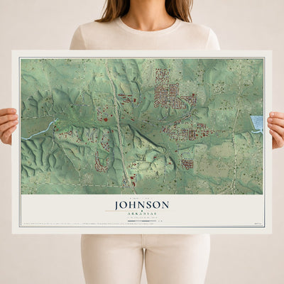 Map of Johnson, Arkansas, 18 x 24 inch unframed archival matte print
