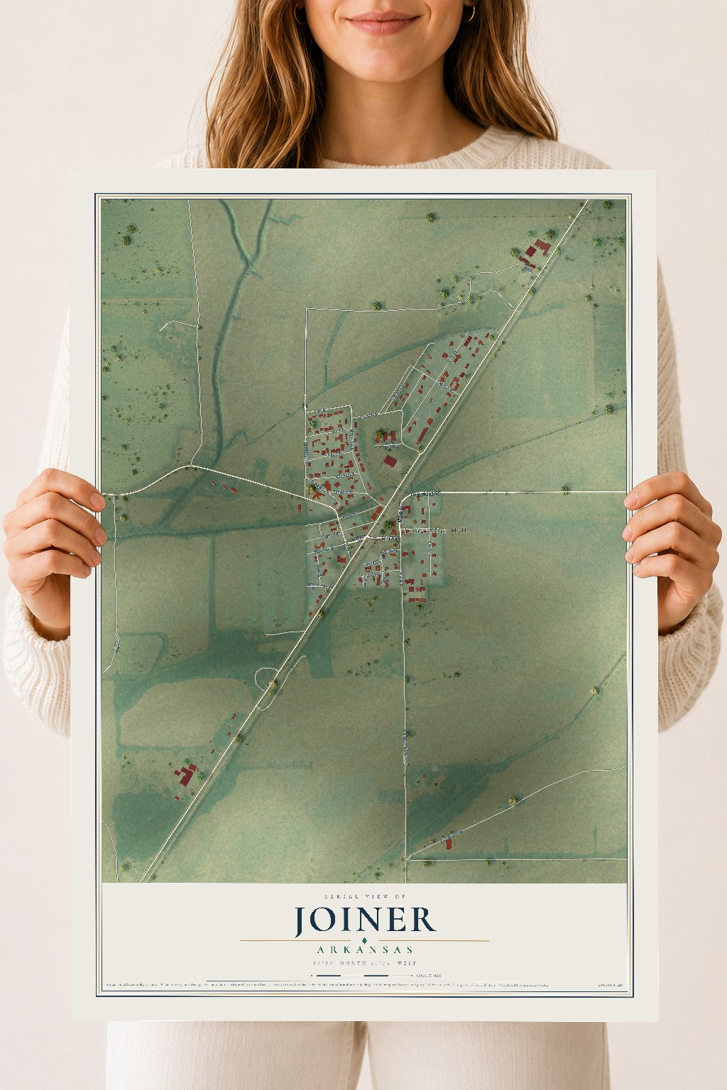 Map of Joiner, Arkansas, 18 x 24 inch unframed archival matte print