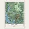 Jones Mills, Arkansas map print, the full design
