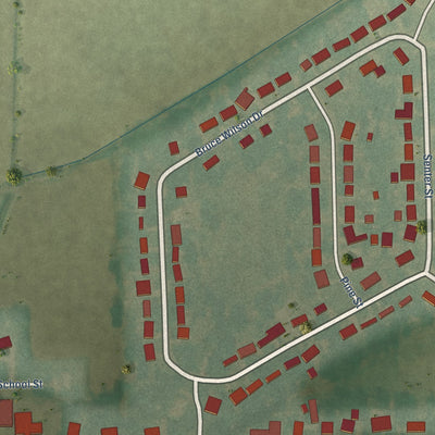 Second close-up of the map of Keiser, Arkansas print showing more streets and buildings