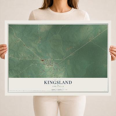 Map of Kingsland, Arkansas, 18 x 24 inch unframed archival matte print