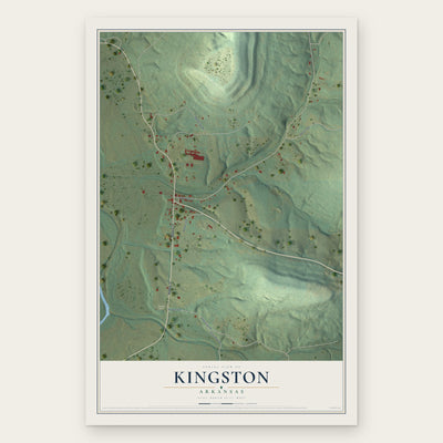 Kingston, Arkansas map print, the full design