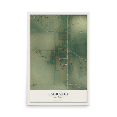 Map of LaGrange, Arkansas, 12 x 18 inch unframed archival matte print