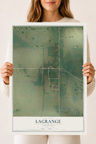 Map of LaGrange, Arkansas, 18 x 24 inch unframed archival matte print