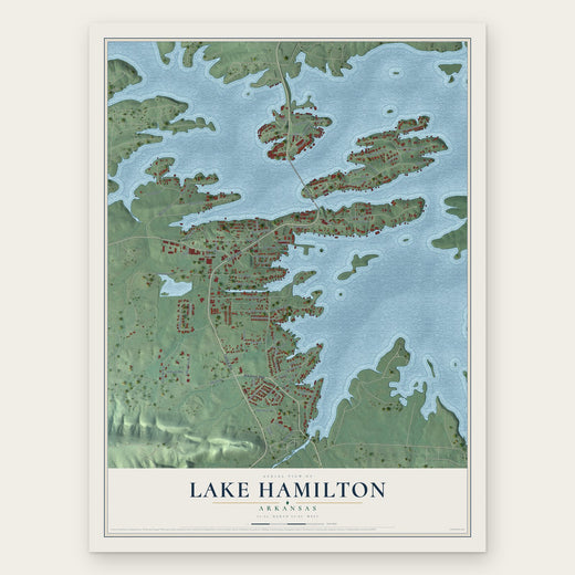 Lake Hamilton, Arkansas map print, the full design