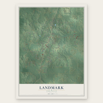 Landmark, Arkansas map print, the full design