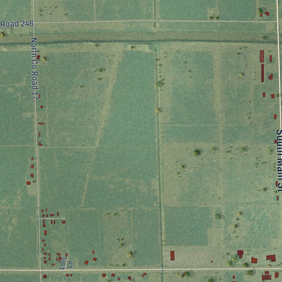 Second close-up of the map of Leachville, Arkansas print showing more streets and buildings