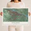 Map of Little Rock, Arkansas, 12 x 18 inch unframed archival matte print