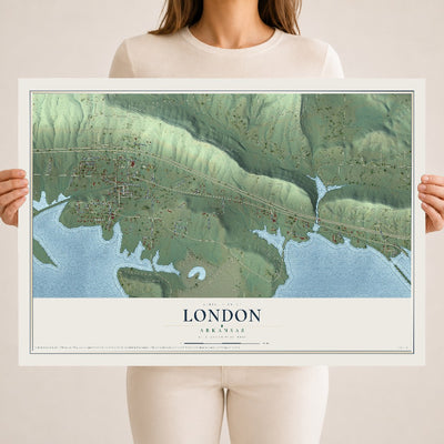 Map of London, Arkansas, 18 x 24 inch unframed archival matte print