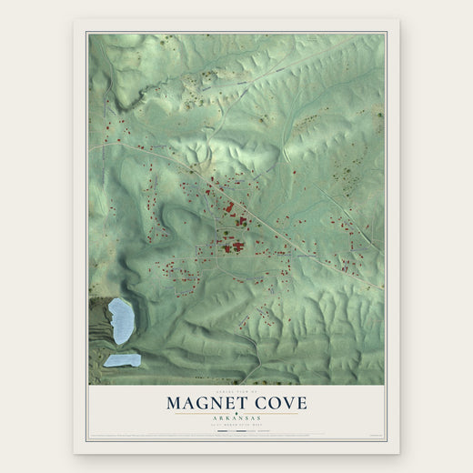Magnet Cove, Arkansas map print, the full design