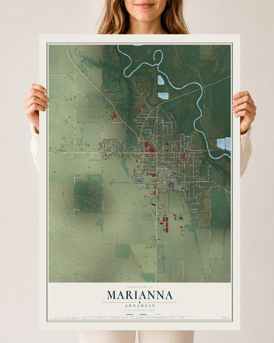 Map of Marianna, Arkansas, 24 x 36 inch unframed archival matte print