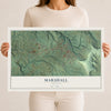 Map of Marshall, Arkansas, 12 x 18 inch unframed archival matte print