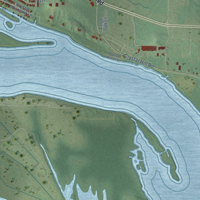 Second close-up of the map of Maumelle, Arkansas print showing more streets and buildings