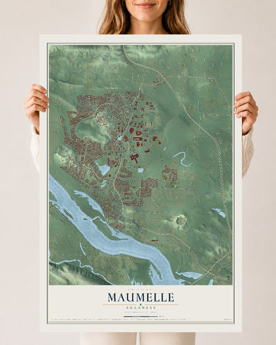 Map of Maumelle, Arkansas, 24 x 36 inch unframed archival matte print