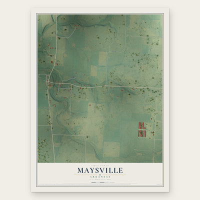 Maysville, Arkansas map print, the full design