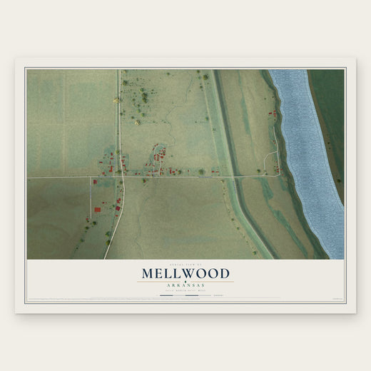 Mellwood, Arkansas map print, the full design