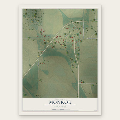 Monroe, Arkansas map print, the full design