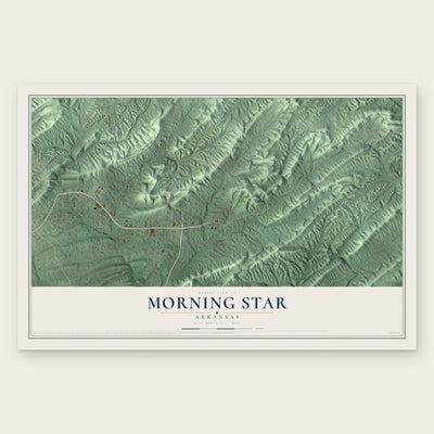 Morning Star, Arkansas map print, the full design