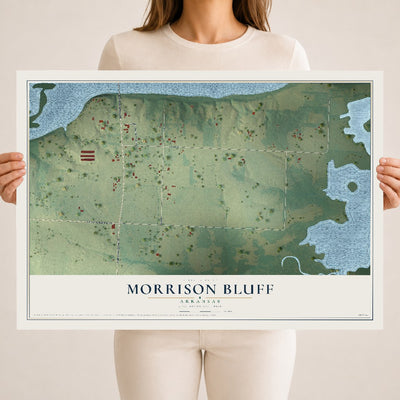 Map of Morrison Bluff, Arkansas, 18 x 24 inch unframed archival matte print