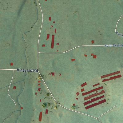 Close-up of the map of Morrow, Arkansas print showing street and building detail