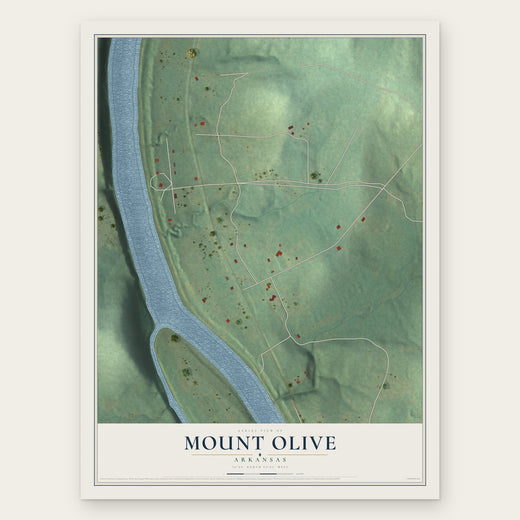 Mount Olive, Arkansas map print, the full design