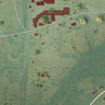 Second close-up of the map of Mount Vernon, Arkansas print showing more streets and buildings