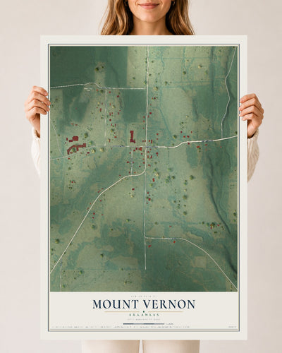 Map of Mount Vernon, Arkansas, 24 x 36 inch unframed archival matte print