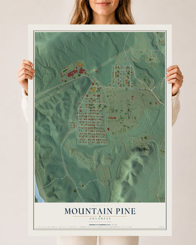 Map of Mountain Pine, Arkansas, 24 x 36 inch unframed archival matte print