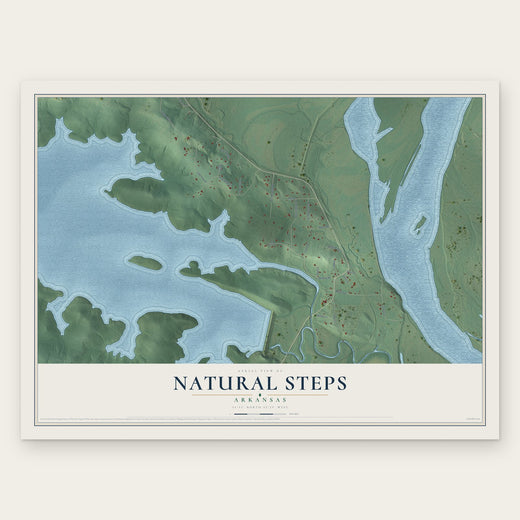 Natural Steps, Arkansas map print, the full design